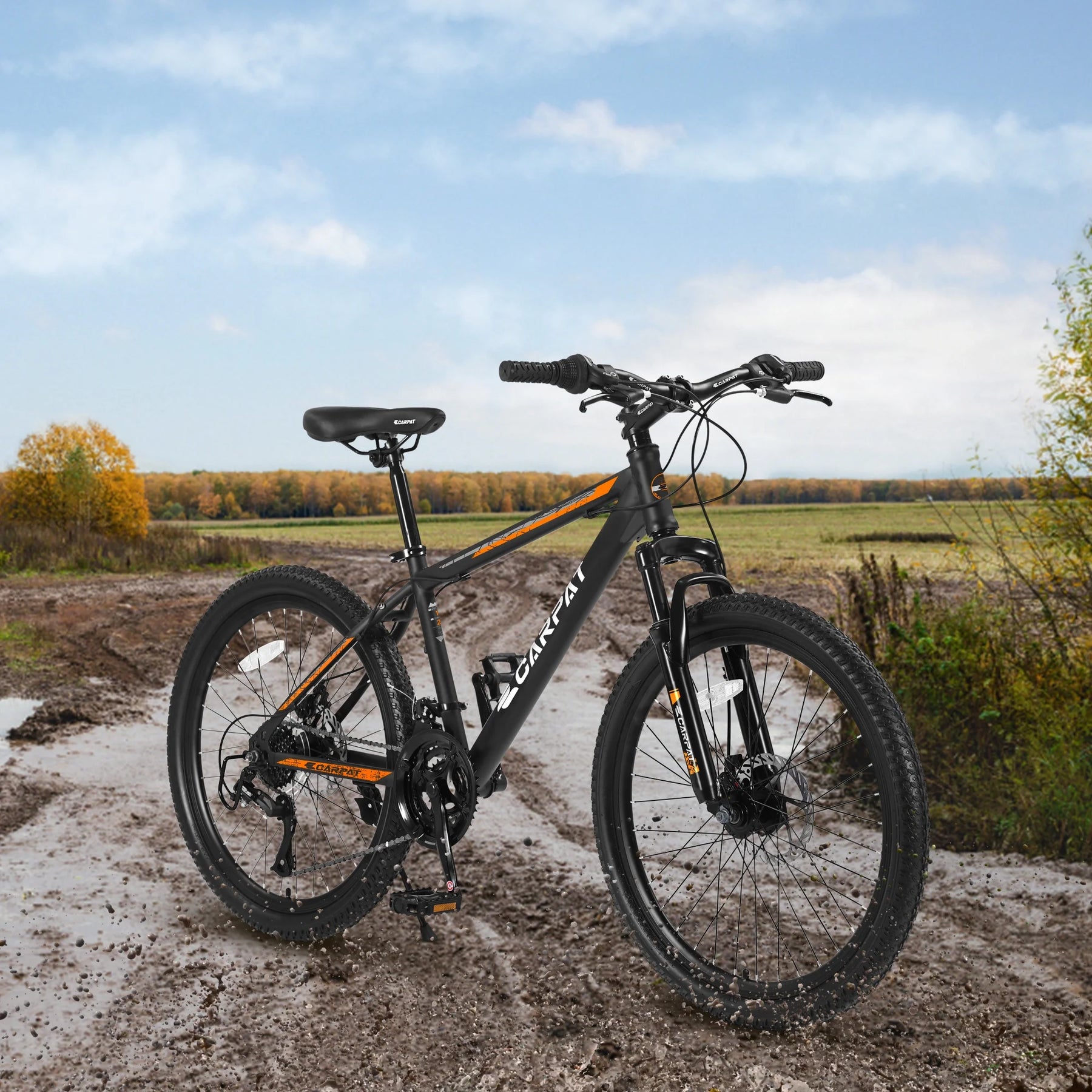 26 in Mountain Bike, Shimano 21 Speeds W/Mechanical Disc Brakes, High - Carbon Steel Frame, Suspension MTB Bikes Mountain Bicycle for Adult & Teenagers