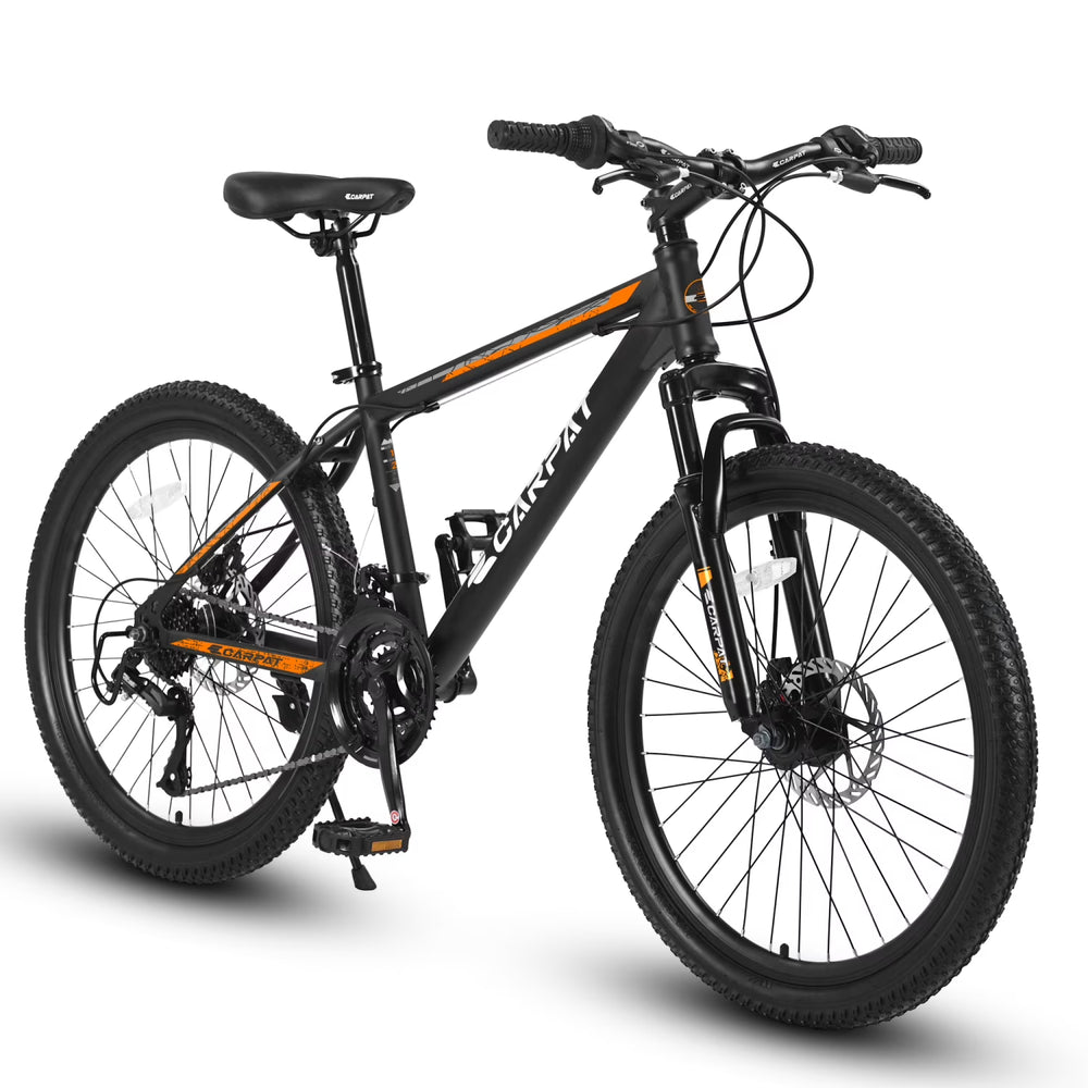 26 in Mountain Bike, Shimano 21 Speeds W/Mechanical Disc Brakes, High - Carbon Steel Frame, Suspension MTB Bikes Mountain Bicycle for Adult & Teenagers