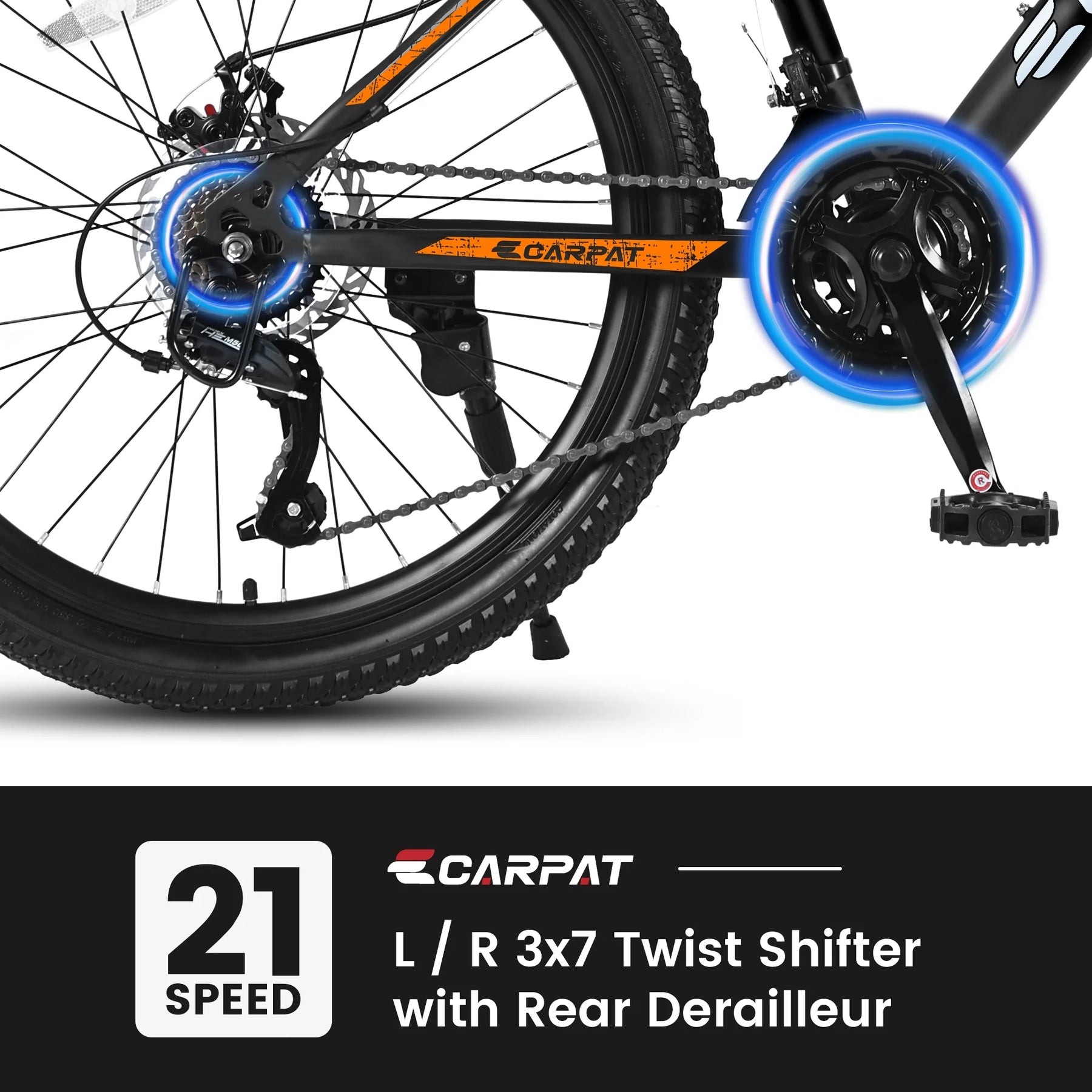 26 in Mountain Bike, Shimano 21 Speeds W/Mechanical Disc Brakes, High - Carbon Steel Frame, Suspension MTB Bikes Mountain Bicycle for Adult & Teenagers